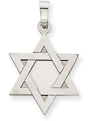 14k White Gold Star of David Charm. Metal Wt- 1.87g