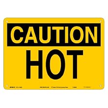 Brady Black On Yellow Color Sustainable Safety Sign, Legend "Caution Hot"