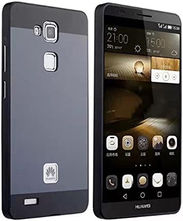 Ebestsale Luxury Anti-scratch Back Cover Case Ultra Slim Aluminum Metal Bumper Frame for Huawei Ascend Mate 7, Gray + Black