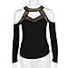 SunWard(TM) Women Printing Long Sleeve T-shirt (Small, White) (XLarge, Black)