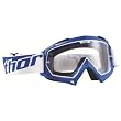 Thor MX Enemy Solid Adult Motocross Motorcycle Goggles w/ Free B&F Heart Sticker Bundle - Blue