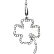 14K White Gold Diamond Shamrock Charm - 0.25 Ct.