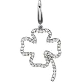 14K White Gold Diamond Shamrock Charm - 0.25 Ct.