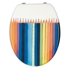 Wenko 340968100 WC-Sitz Crayons - Fix-Clip Hygiene Metallbefestigung, MDF