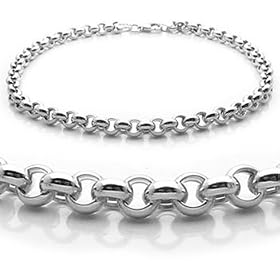 Rolo Link Anklet 14K White Gold by 
