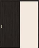 LIXIL ウッディーライン 片引戸標準タイプ 上吊方式 ノンケーシング枠 WUK-CFA 錠無し 引手(シャインニッケル) (W1824mm×H2023mm, クリエダーク)