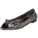 Vince Camuto Women's Kendra Peep Toe Flat,Dark Grey,10 M US