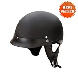 Half Helmets - Motorcycle Half Helmet DOT 100 Flat Black