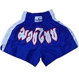 Thai boxing shorts muay thai kick boxing Short kickboxing Martial Arts Contact Satin Blue Medium
