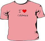 I Love Heart Colombia Pink Kids T-Shirt