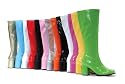 GOGO  3" Stretch Knee Boot, Black Patent-Size 5