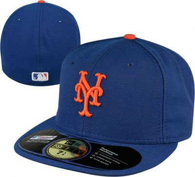 NY New York Mets New Era 5950 Fitted Baseball Cap Size 7 1/8