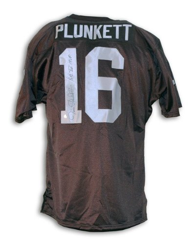 Jim Plunkett Autographed/Hand Signed Oakland Raiders Black Throwback Jersey Inscribed ''SB XV MVP''