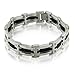Mens Stainless Steel and Black Rubber Link
