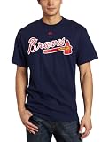 Chipper Jones Atlanta Braves Name and Number T-Shirt, Navy Blue (Small)