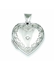 Genuine .925 Sterling Silver Diamond Heart Locket 1.6 Grams. 100% Satisfaction Guaranteed.