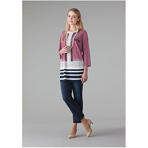 フィットミーモア（Fitme Moi） 全3色【3L～対応】トロンプルイユプリントのカットソーチュニック