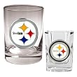 NFL Pittsburgh Steelers Rocks Glass & Shot Glass Set - Primary Logo