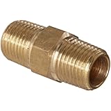 Anderson Metals 56122 Brass Pipe Fitting, Hex Nipple, 1/8" x 1/8" NPT Male Pipe