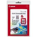 Canon Original CLI-8C/M/Y plus 50 Sheets 100x150mm (Postcard Size) Gloss Photo Paper