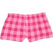 Bubble Gum Bubblegum Pink Check Plaid Flannel Cotton Girl Boxers Mini Itty Bitty Shorts 1" Inseam, Covered elastic waist, 100% cotton,