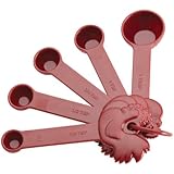 Paula Deen Signature Kitchen Tools 5-Piece Set Dry Measuring Spoon Set, Red