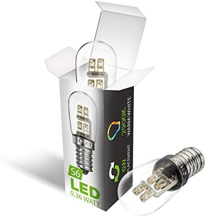 Lightvita (TM) (2-pack) S6 0.36-Watt LED Night Light bulb, 6-Watt Replacement and E12 Candelabra Base, Warm White 2900k 20 lumens