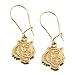 14K Yellow Gold 11 x 10.5 MM Cincinnati Bengals NFL Logo Dangle Earrings