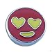 Slider Charms Dangle 8 mm - Smile Face red with heart eyes, jewellery making kits