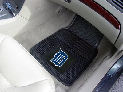 A Set of 4 MLB Universal Fit Front and Rear All-Weather Floor Mats - Detroit Tigers