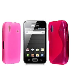 A PACK OF PINK + RED COLOUR GEL PROTECTION CASE COVER FOR SAMSUNG GALAXY ACE S5830