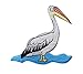 Pelican - in Water/Ocean - Birds - Iron on Applique/Embroidered Patch