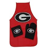 Georgia Bulldogs 3 Piece BBQ set: Apron & Mitts