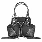 Buti Black Nylon and Leather Mini Bucket Bag