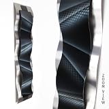 Rhythmic Curves - Black and White Modern Abstract Metal Wall Art Sculpture Painting Home Decor