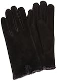 Isotoner Women's Suede Glove With Back Vent,Black,Large