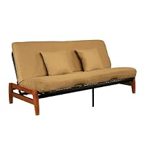 Paris Futon Frame and Serta Mattress Set - Khaki (Full)