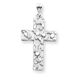 14k Polished & Satin Nugget Cross Pendant