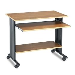 Safco M?V 35" Fixed Height Wood Workstation in Medium Oak