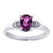 1.00 Ct Pink Topaz & Diamonds .925 Sterling Silver Ring