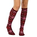 Xhilaration&reg; Juniors' Knee High 3 Pack Socks - Fair Aisle Red/Oatmeal With Red Stripes/Red Solid - One Size