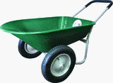Marathon Industries 70015 5-Cubic Foot Poly Residential Yard Rover Wheelbarrow With Dual Pneumatic Air Filled Tires & Cushion Grip Handle