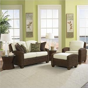 Cabana Banana Chair, Ottoman and Loveseat in Cocoa