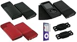 Premium Wallet Leather Nylon Case for Apple iPod Nano Nano-Chromatic 4th 4 Generation 8 gb 8gb 16 gb 16gb 32 gb 32gb (Nano 4 Chromatic Not Included) + Bonus Young Micro Shoe Silicone Pouch for Nike+