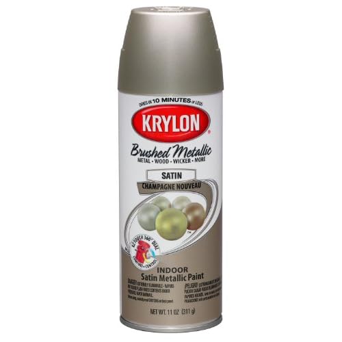 Krylon K05125300 Brushed Metallic Aerosol Spray Paint, 11Ounce