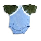 B Nu - Newborn Boys Short Sleeve Tie Dye Body Suit, Olive, Blue