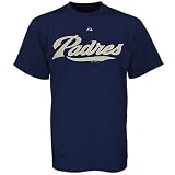 San Diego Padres Official Wordmark Short Sleeve T-Shirt,Navy (X-Large)