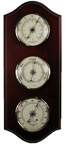 Home Weather Station Barometer Thermometer Hygrometer in Cherry