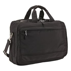 Derek Alexander Leather Nylon Double Zip Computer Bag