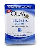Olay Daily Facials Cleansing Cloths 3 Pieces (Pack of 9) Clipstrip